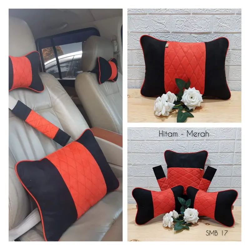 Zira Bantal mobil Suede, Bantal penyanggah punggung, Interior Mobil 1