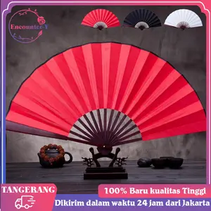 Kipas Lipat Gaya China Kipas Tangan Lipat Bahan Sutra Kipas Souvenir