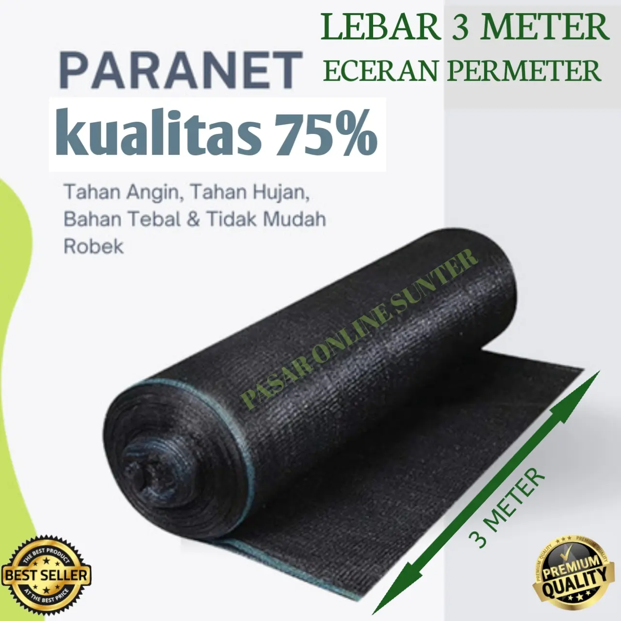 Paranet 75% Lebar 3 meter [ eceran ] per meter