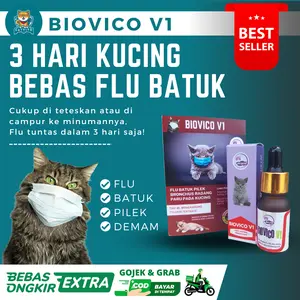 obat flu batuk pilek kucing dan kitten biovico v1 ampuh aman mengobati