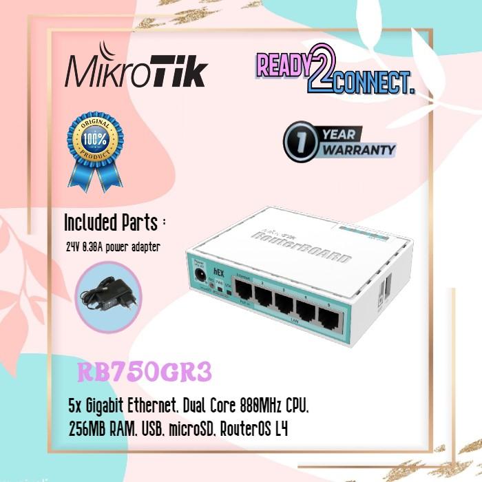 Jual Mikrotik RB750Gr3 MIKROTIK Router Indoor Gigabit RB750Gr3 (hEX ...
