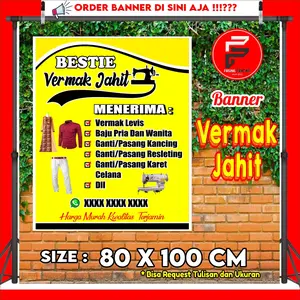 Banner Vermak Baju celana / Spanduk Jahit Baju Ukuran 80 x 100 cm