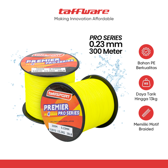 Gambar Benang Pancing TaffSPORT Premier Pro Series Braided Thick 0.23mm 300M dari Taffware Official Store Kota Administrasi Jakarta Barat Tokopedia