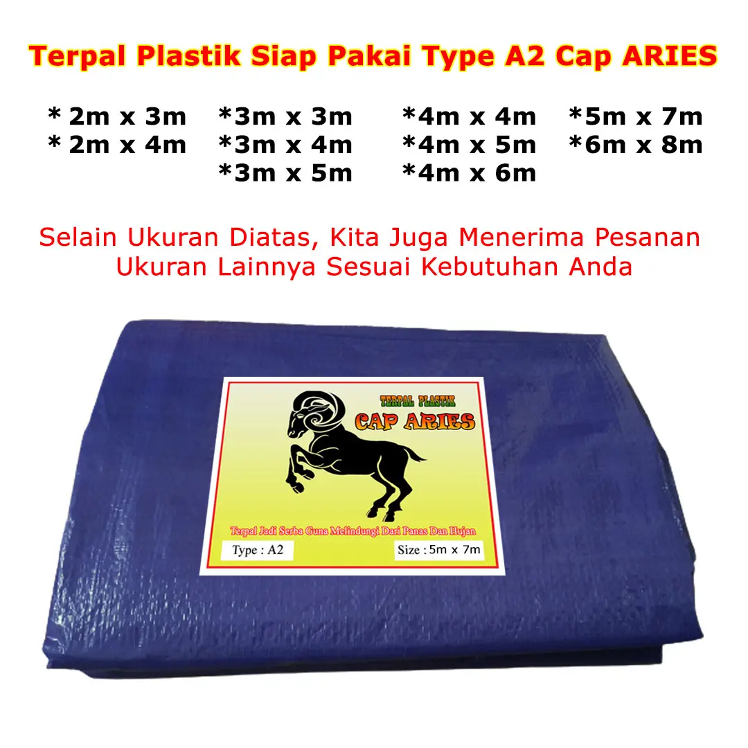 Terpal Jadi A2 Cap Aries Ukuran 5m x 7m ( Harga / Pcs )