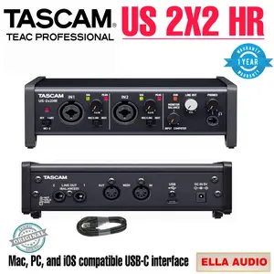 Tascam US 2x2HR Audio Interface Soundcard Recording USB-C