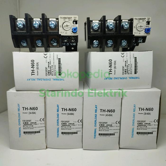 Jual Thermal Overload Relay TOR Mitsubishi THN60 TH-N60 THN 60 - 65A ...