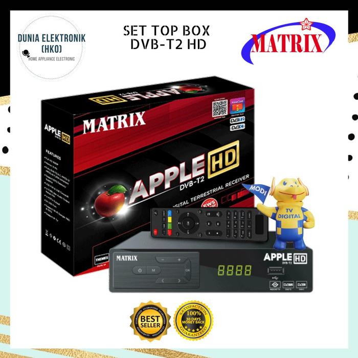 Gambar Set Top Box TV Digital Matrix Apple Merah || Setop Box Matrix DVB-T2 dari Dunia Elektronik Mall Kota Bekasi Tokopedia