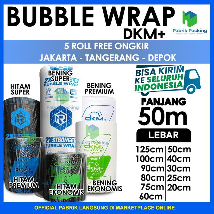 Gambar PLASTIK BUBBLE WRAP PREMIUM 50 METER / BUBBLE WRAP DKM PLUS TERMURAH - BENING TEBAL, 20CM X 50M dari PabrikPacking Kota Administrasi Jakarta Utara Tokopedia
