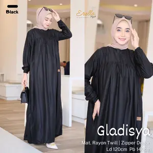 gamis maxy polos jumbo ld 120 bahan adem gladisya original