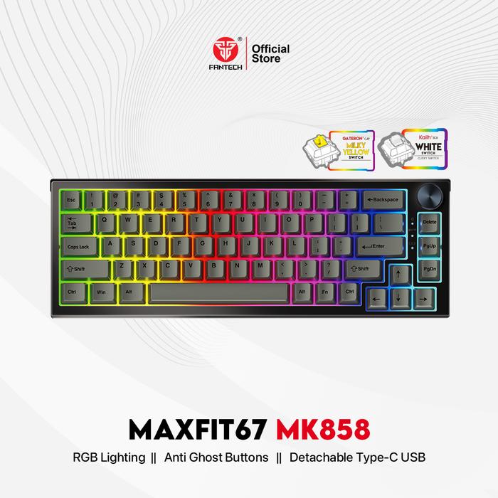 Gambar Fantech MAXFIT67 Wireless HITAM Hotswapable Mechanical Keyboard Gaming dari Fantech Official Store Kota Administrasi Jakarta Barat Tokopedia