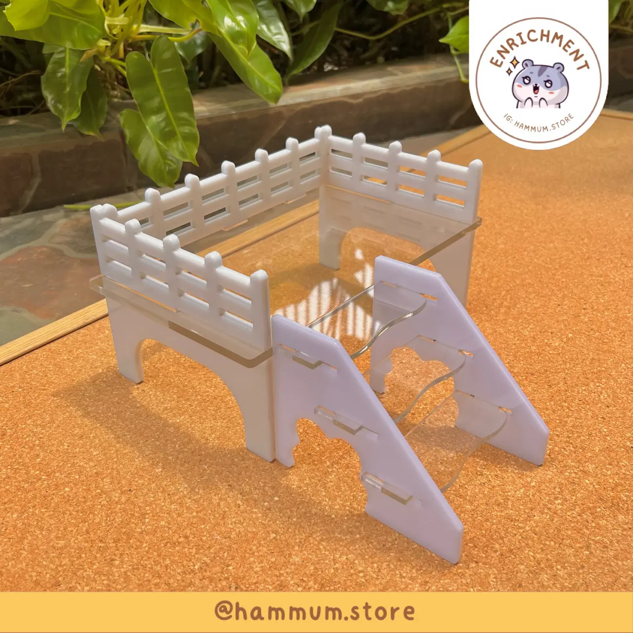 Platform Hamster Akrilik | Meja Hamster | Tempat Makan Hamster