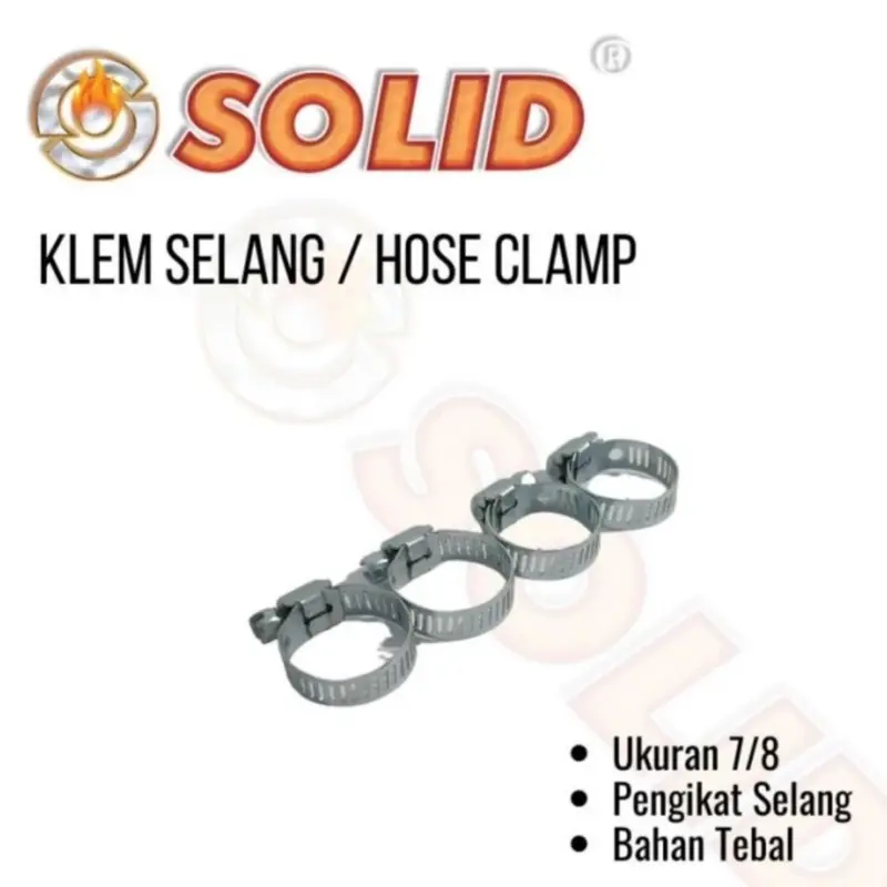 Hose Clamp Solid Stainless Pengunci Klem Ring Selang gas 7/8" inch 0