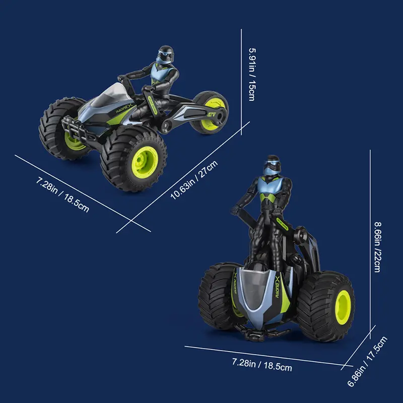 RuiLin Mainan Motorcycle Remote Control Mobil Stunt Berputar Deformasi 3
