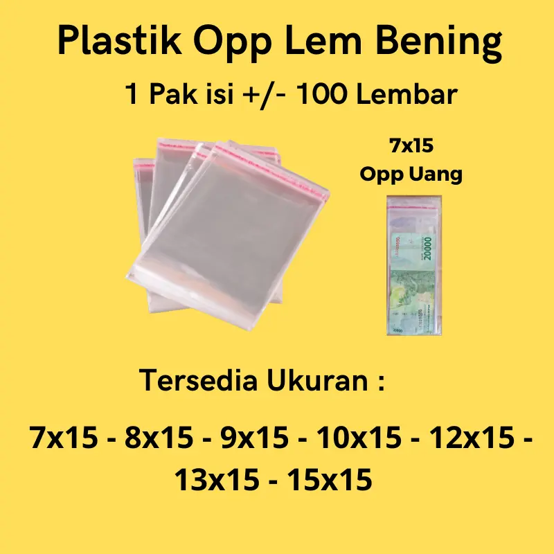 Plastik Opp Seal Lem Uang Roti 7x15 8x15 9x15 10x15 12x15 13x15 15x15 0