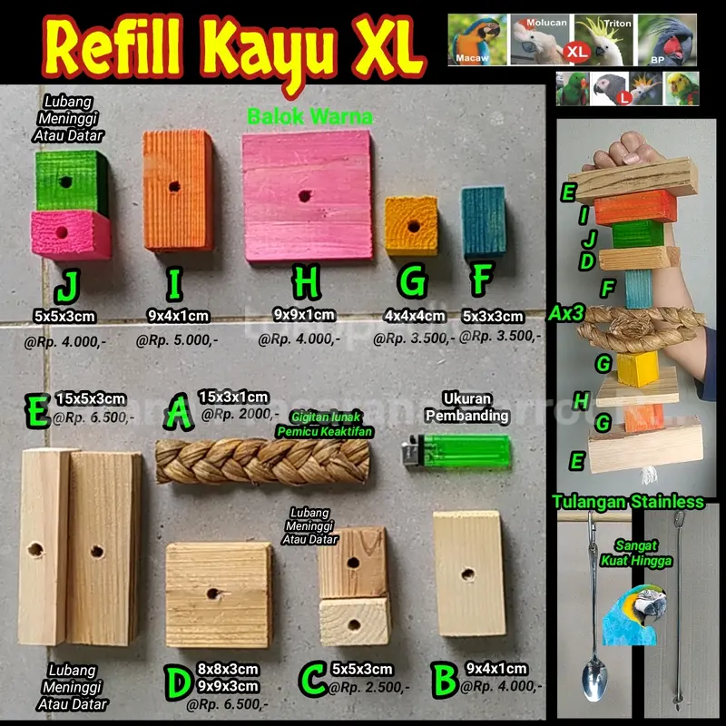 Sendok Tebal Stainless Mainan Kunyah bisa Refiil hingga parrot Besar 4