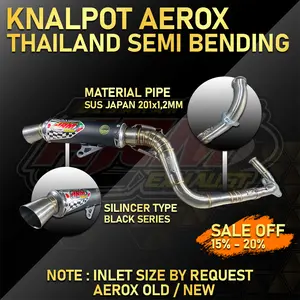 KNALPOT YAMAHA AEROX OLD/NEW THAILAND SEMI BENDING