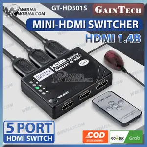 5 Port HDMI Switch | 5 in to 1 out + with IR Remote Gaintech GT-HD5015