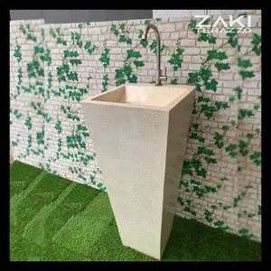 Wastafel Cuci Tangan Kotak Piramid Terazzo