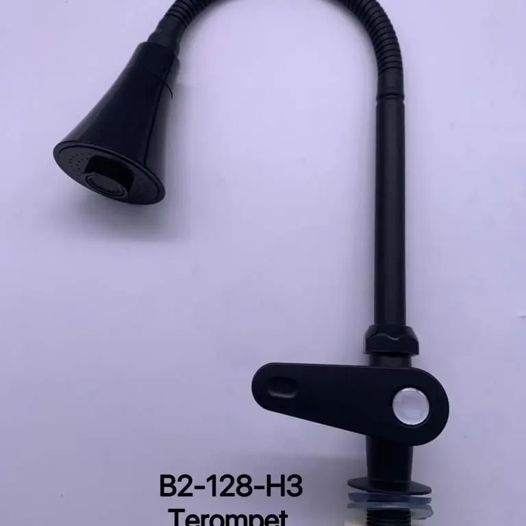 KRAN KERAN AIR ANGSA FLEKSIBLE HITAM WASTAFEL CUCI PIRING SINK 1/2" IN