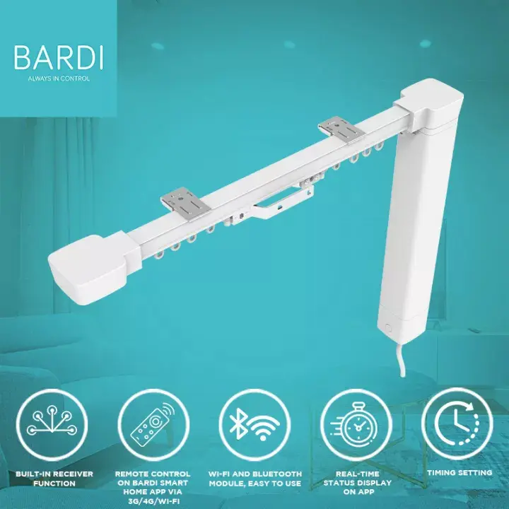 BARDI Smart Expandable Curtain Track and Motor Set Rel Gorden Otomatis 2