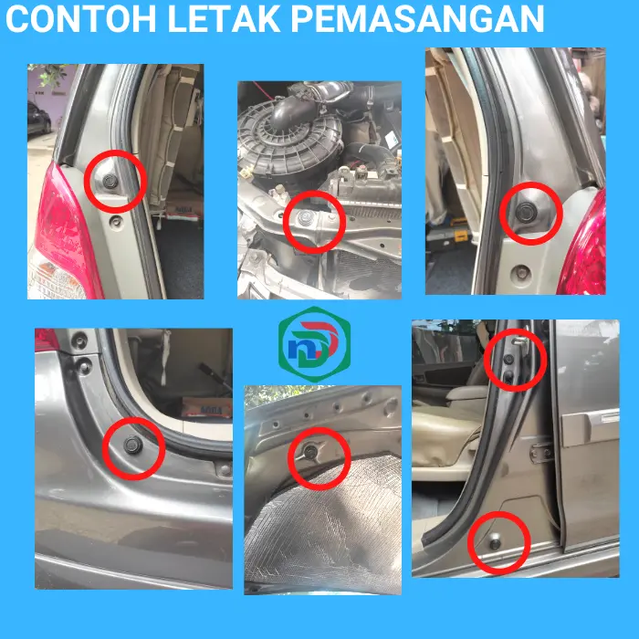 Karet Pintu Mobil 24 pcs atau 12 set peredam suara kejut pintumobil 3