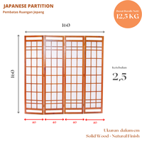 Gambar SHOJI 160 - 4 Panel Handle Partisi Japanese Pembatas Ruangan Lipat Sekat Sketsel - 4P Natural dari Tatami Indonesia Kab. Sidoarjo 3 Tokopedia