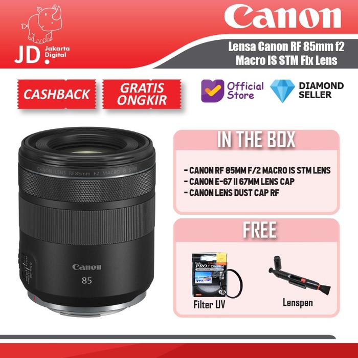 Gambar Lensa Canon RF 85mm f2 Macro IS STM Lens - PAKET B dari Jakarta Digital 8 Kota Administrasi Jakarta Pusat Tokopedia