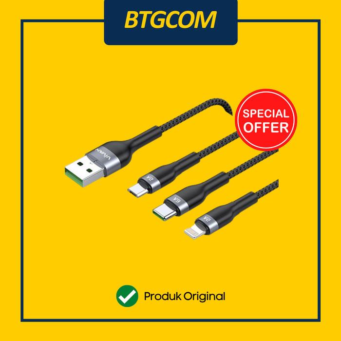 Gambar KABEL DATA VIVAN VYT120 3IN1 (MICRO USB+TYPE-C+IPHONE) FAST CHARGING dari btgcom Kota Denpasar Tokopedia