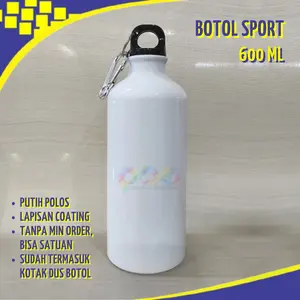 Botol Sport Coating Putih Polos / Botol Sport Sublim