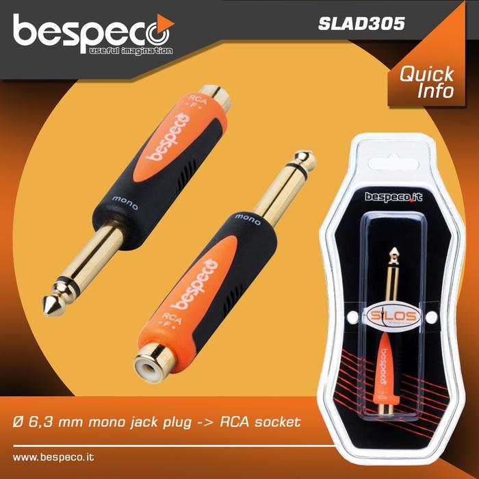 Gambar BESPECO SLAD305 6,3mm mono jack plug - RCA socket BMJ dari Bandar Musik Jakarta BMJ Kota Administrasi Jakarta Pusat Tokopedia
