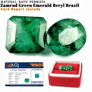 Natural Batu Permata Zamrud Green Emerald Beryl Brazil Include Serti