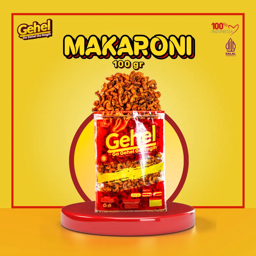 Gehel Makaroni 100gr Cemilan jajanan pedas nikmat Makanan Ringan