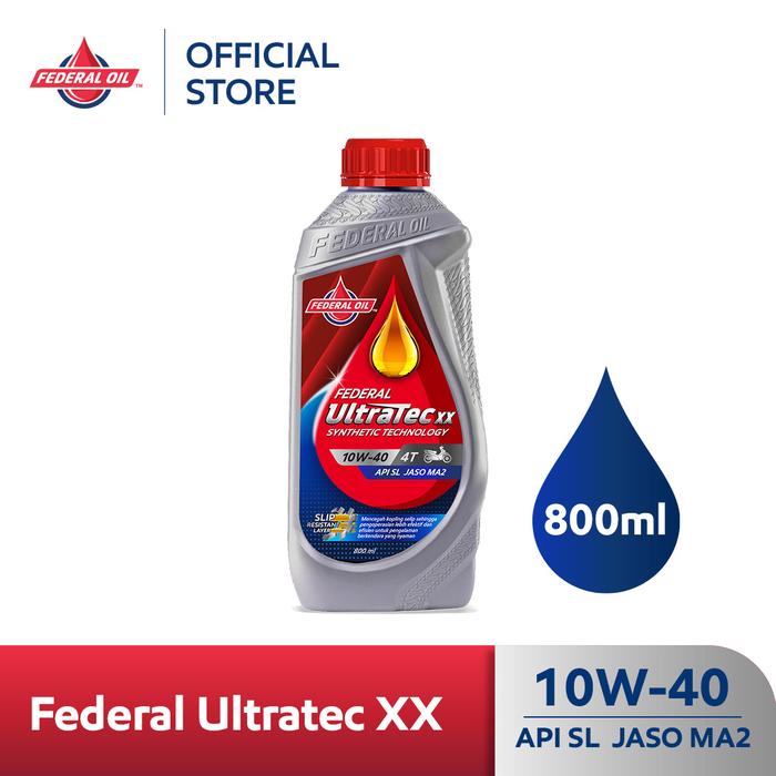 Gambar FEDERAL ULTRATEC XX 10W-40 0.8L 800ml - Oli Motor Non Matic 4T dari Federal Oil Official Store Kota Administrasi Jakarta Utara Tokopedia
