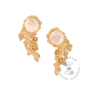 Tulola Jewelry - Forgotten Garden Hawa Stud Rainbow Moonstone Gold Dip