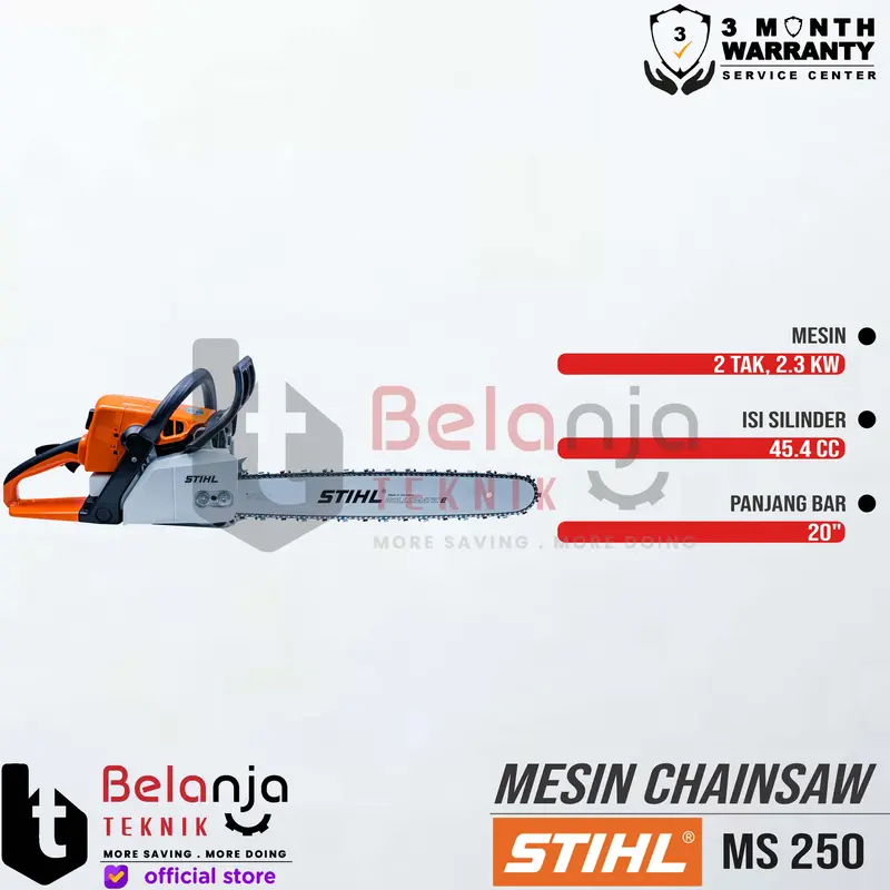 STIHL Chainsaw MS 250 20 Inch Mesin Potong Kayu MS250 Gergaji Kayu 20" 2