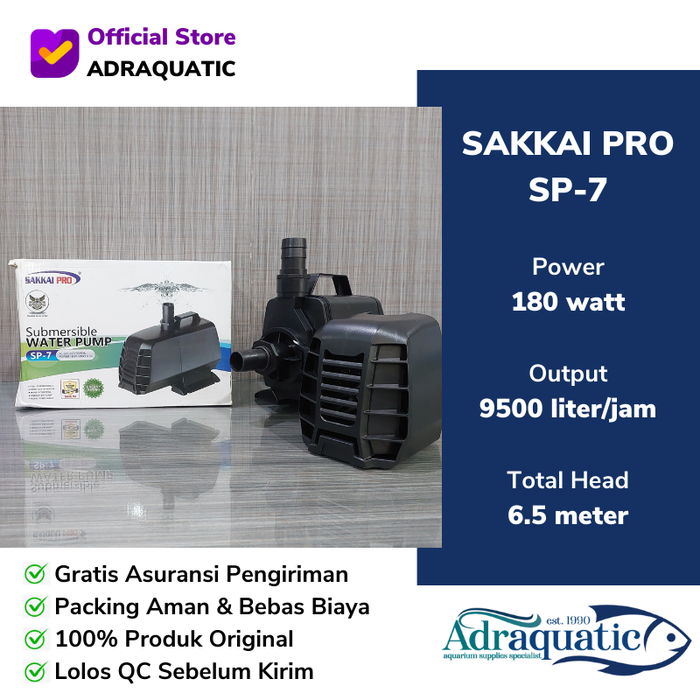 Gambar SAKKAI PRO SP-7 SUBMERSIBLE PUMP POMPA AIR CELUP FILTER AQUARIUM KOLAM dari ADRAQUATIC Kota Bandung Tokopedia