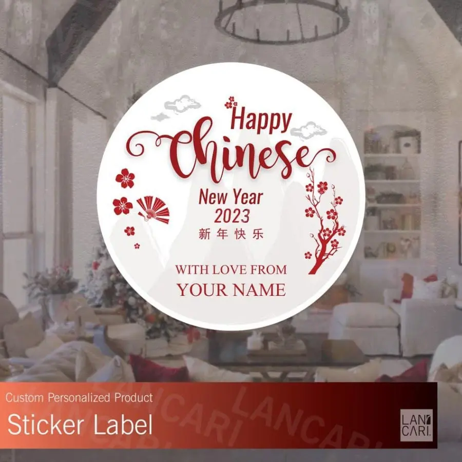 Stiker Label Chinese new year imlek modern amplop custom Stickers