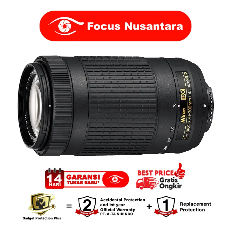 Nikon AF-P DX 70-300mm f/4.5-6.3G ED Lensa Kamera NIkon DSLR