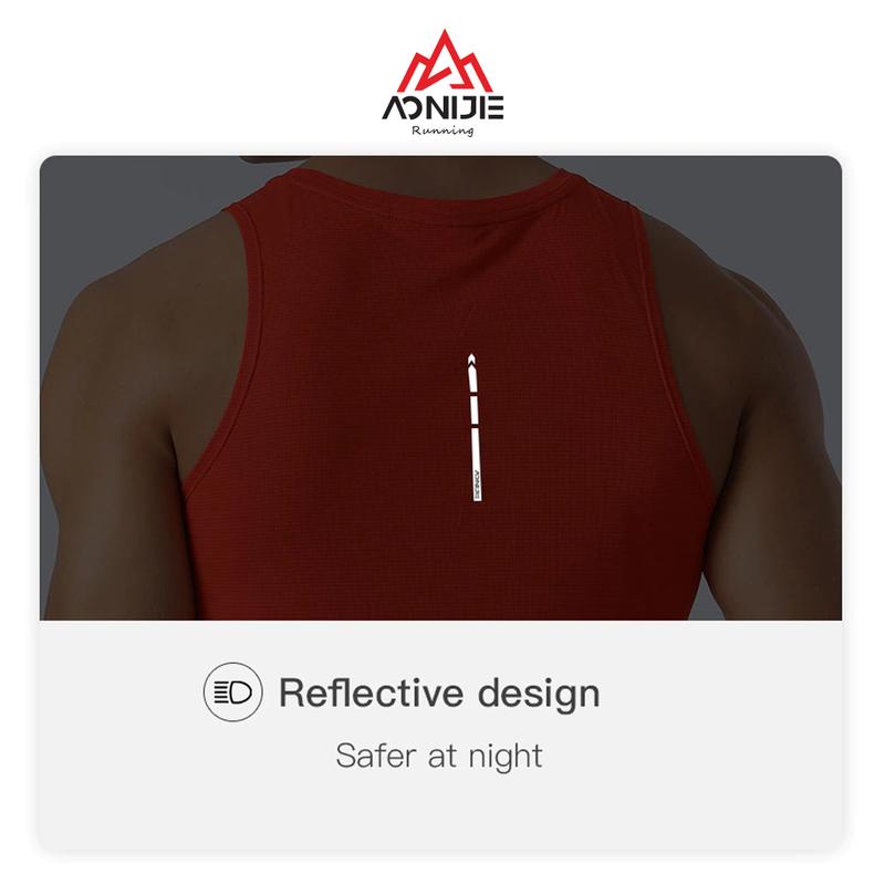 Aonijie FM5126 Running Sleeveless Tank Top - Baju lari Pria - BLACK 3