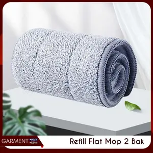 Refill Kain Pel Alat Pembersih Lantai Tanpa Peras Magic Flat Mop 2 Bak