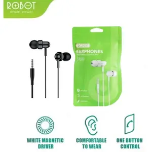 Handsfree/Earphone Robot RE20 Oblique In-Ear Deep Bass Ultra Light Wir