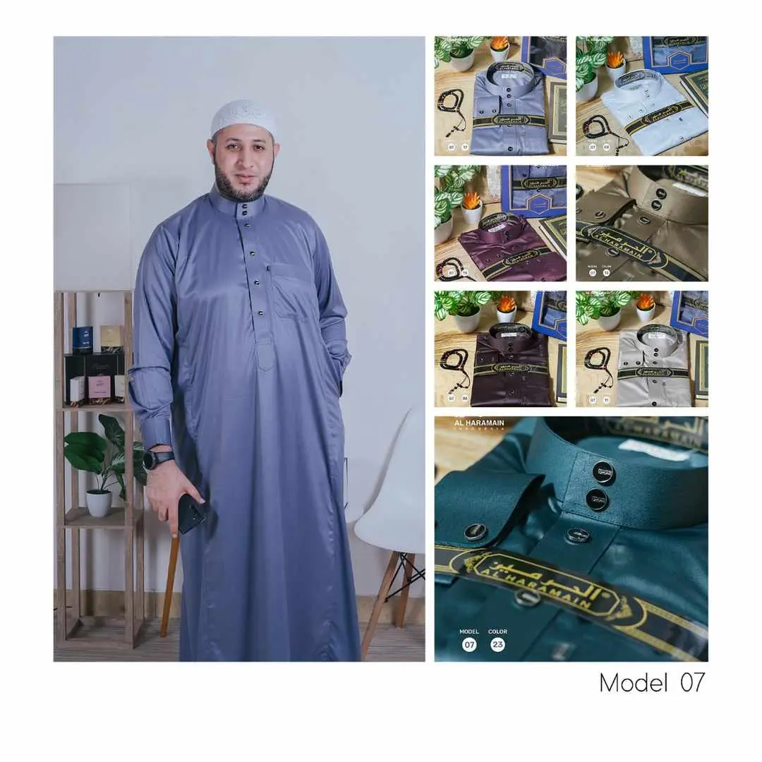 jubah gamis Pria  Remaja dan  Dewasa lengan panjang Manset bahan  Polyester