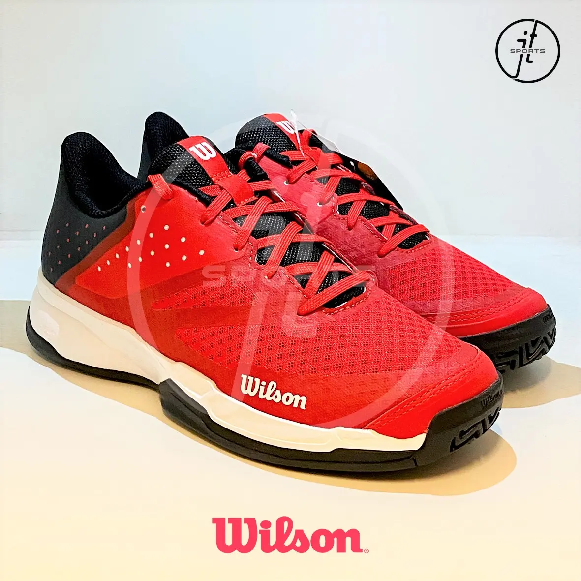 Sepatu Tenis Wilson Kaos Stroke Red White Black Tennis Shoes Original