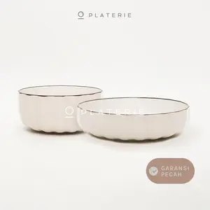 PIRING PORCELAIN EMBOSSED BOWL 6 & 8INCH /14 &19CM TEXTURED WHITE WAVE