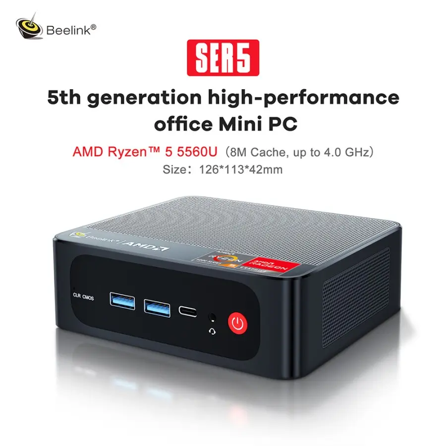 Mini PC Beelink SER5 AMD Ryzen 5560U 16/500GB SSD NVMe Windows 11 Pro
