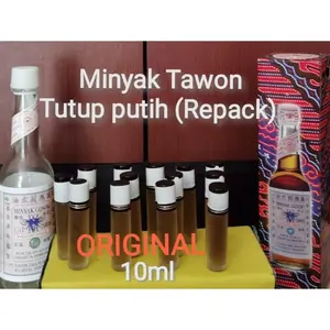 Minyak Tawon Tutup Putih Asli Makassar 10ml Roll On Original Urut Repack Botol 60ml