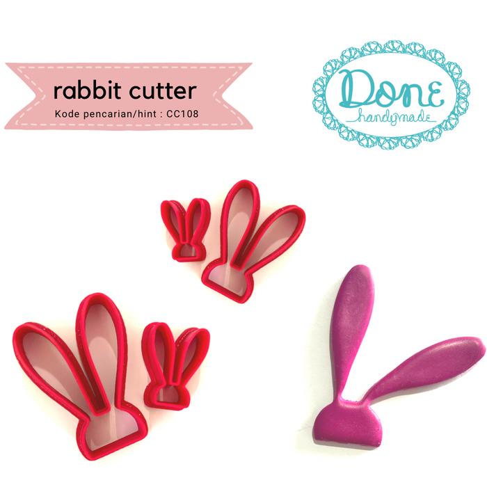 Gambar done handymade cutter cookie cutter clay cetakan kue kelinci cc108 - tinggi 1cm dari Done Handymade Kota Administrasi Jakarta Barat Tokopedia