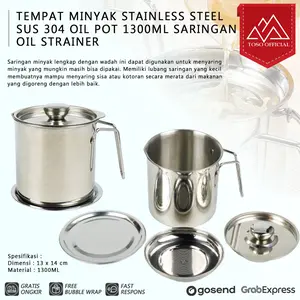 TEMPAT MINYAK STAINLESS SUS 304 OIL POT SARINGAN MINYAK OIL STRAINER