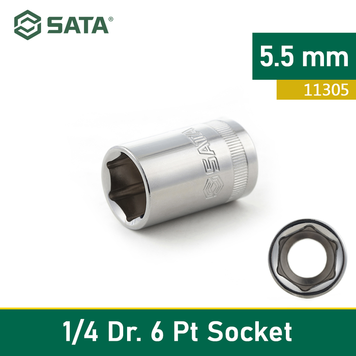Gambar SATA TOOLS Socket soket Satuan 1/4 INCH 5.5 MM DR 6PT 11305 dari SATA OS Kota Administrasi Jakarta Utara Tokopedia