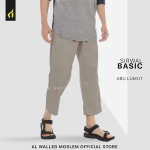 Al Waleed Moslem Celana sirwal basic warna Abu Lumut